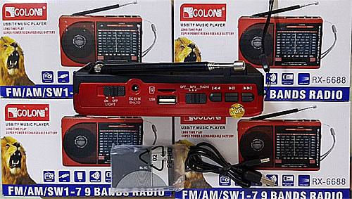 Radio Golon RX-6688, radio 9 band kỹ thuật số, dùng pin rời