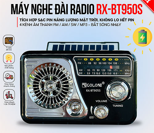 Radio GoLon RX-BT905S, 3 band AM-FM-SW