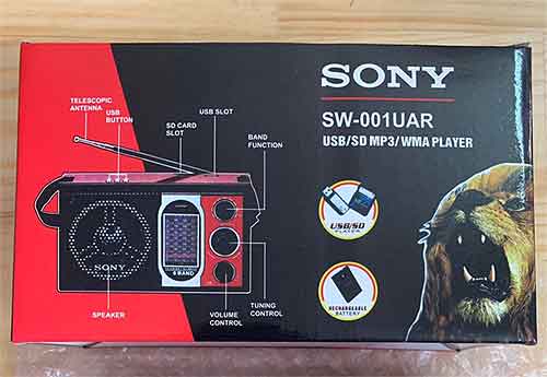Radio Sony SW-001UAR, 8 band ( AM/FM/SW1-SW6)