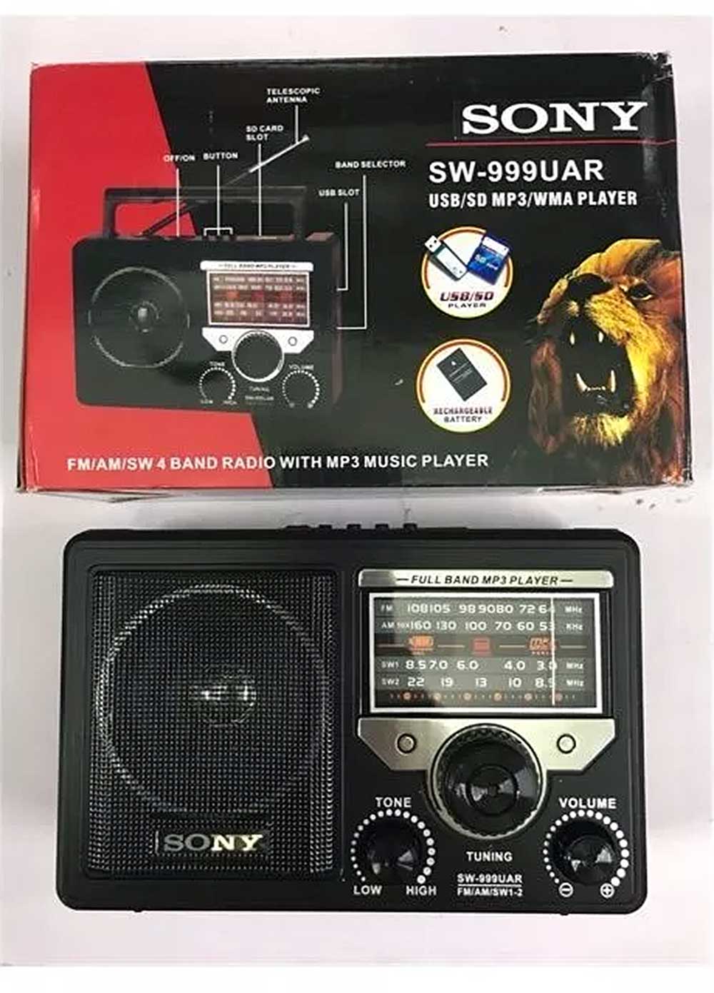 Radio SONY SW-999UAR 4 band, có chức năng nghe nhạc mp3
