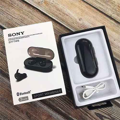Tai nghe bluetooth Sony D77, bộ gồm 2 chiếc, kèm hộp sạc